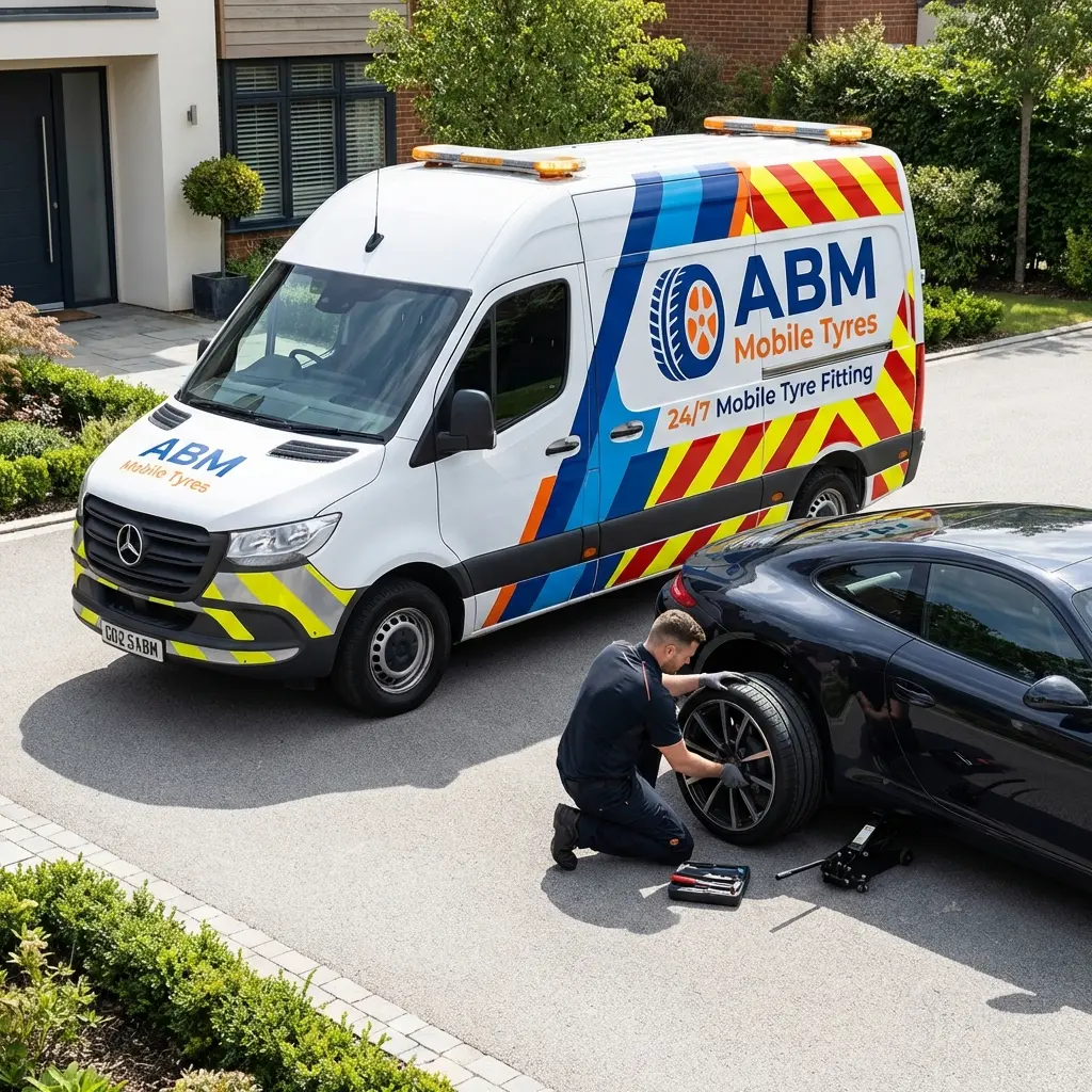 ABM Mobile Tyres van providing mobile tyre fitting service across London